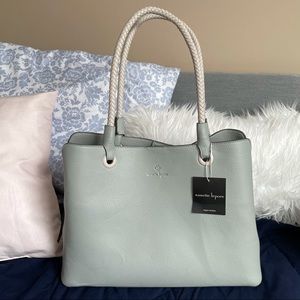 Nanette Lenore Mint Green Three Pocket Tote Bag